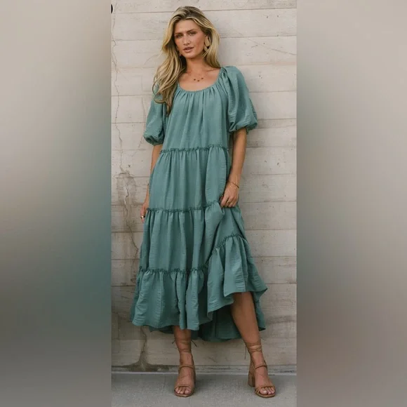 Bohme Teal Midi Dress - Picture 3 of 12
